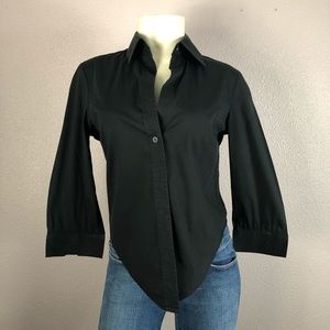 Theory Cropped Back Black Shirt Size M